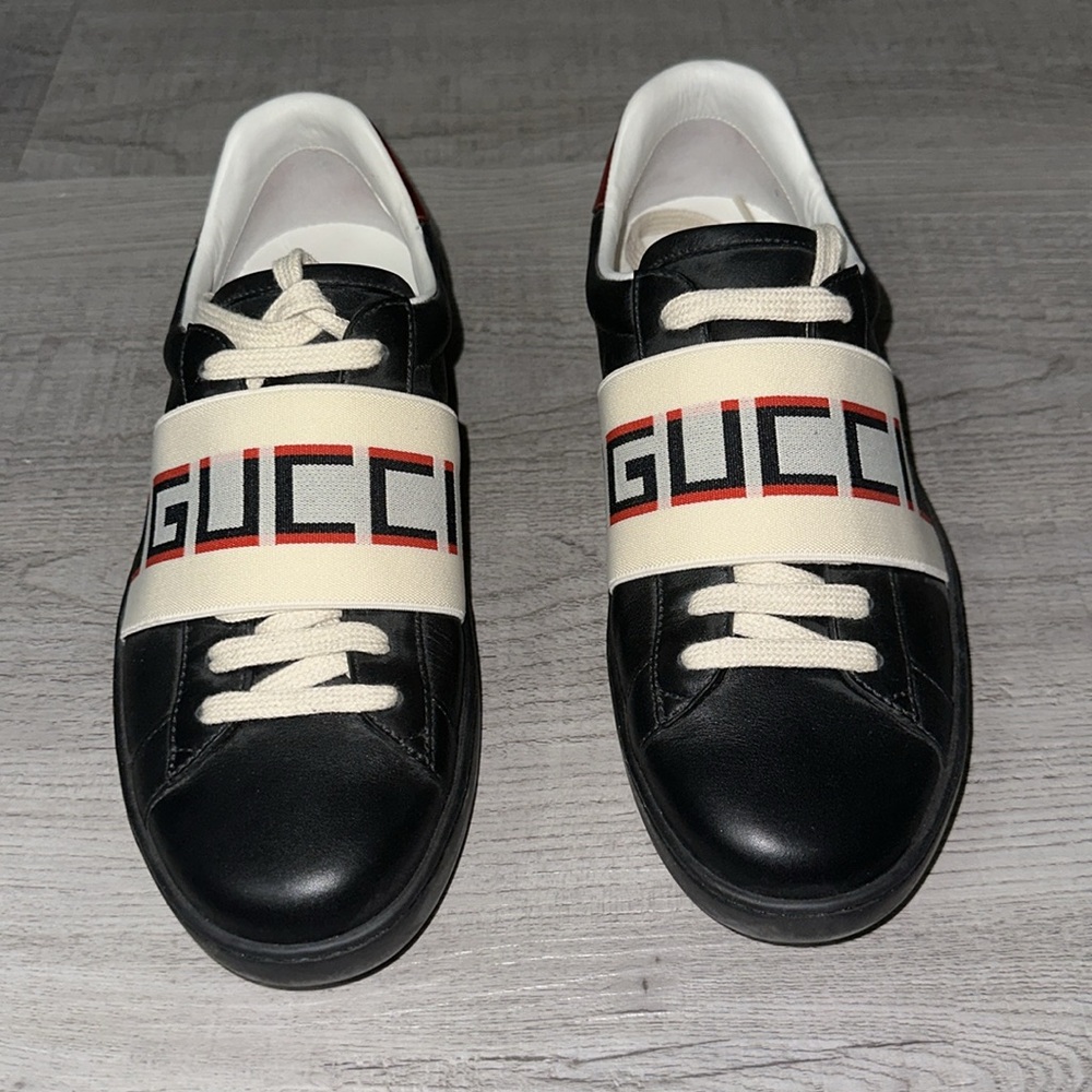Men GUCCI Ace Stripe Leather Sneakers